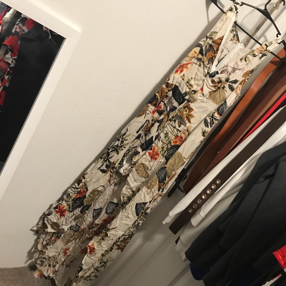 High Low Romper Tropical Pattern